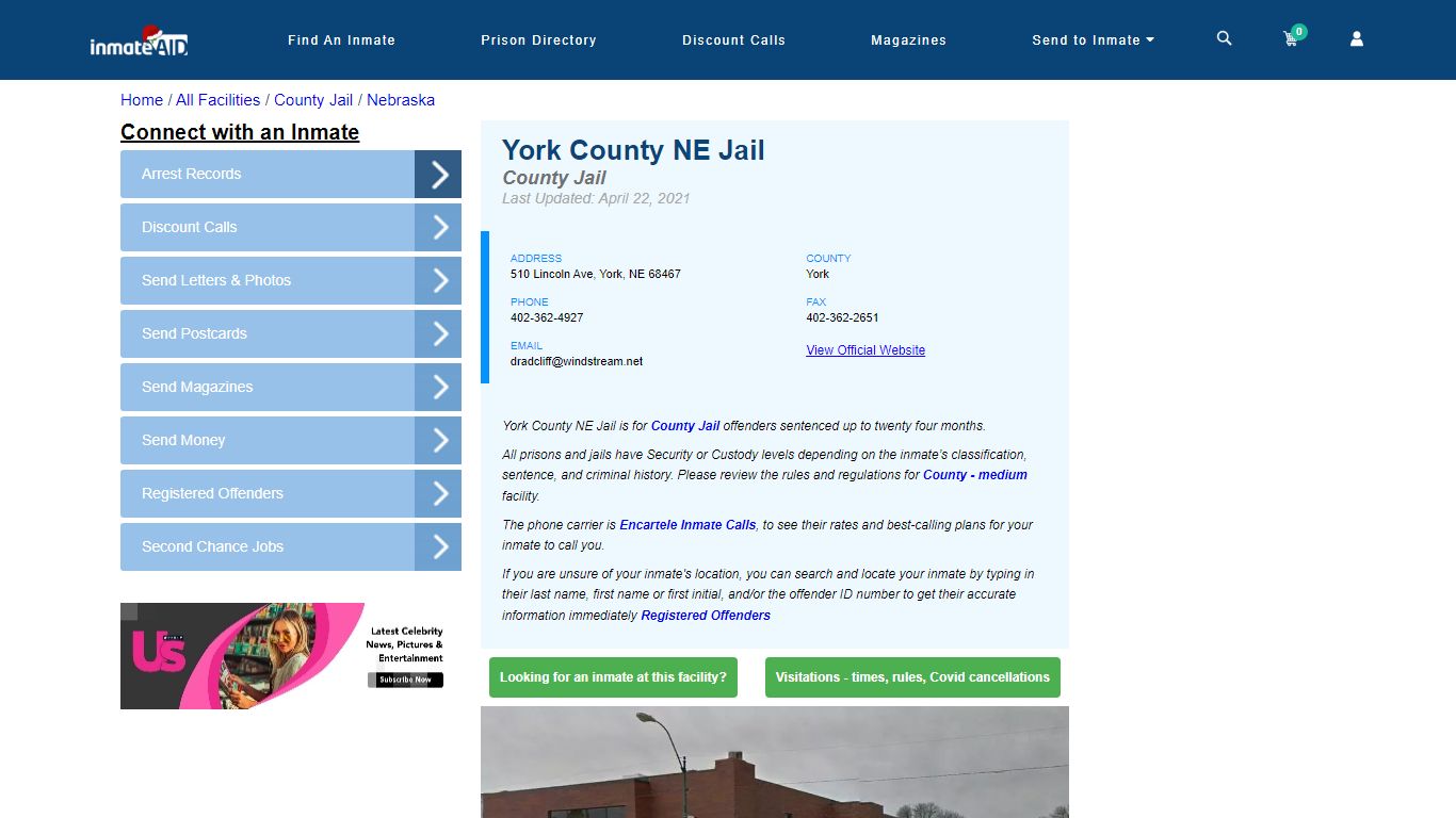 York County NE Jail - Inmate Locator - York, NE